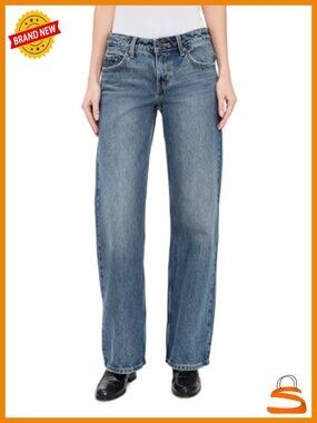 Women's Low Rise Wide Leg Straight Jeans Runs Small